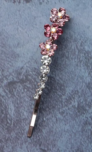 Vista 4 de 2 pines con diamantes de imitación con flores pequeñas, de metal, coloridos, para mujeres y niñas, fiestas, temáticas de boda, baby shower