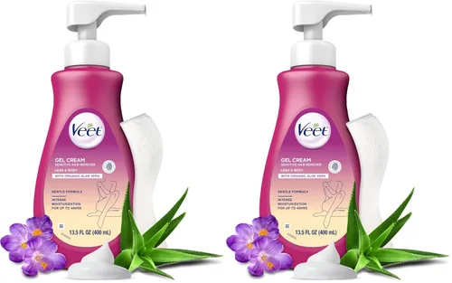 Vista 11 de Depilatorio, Crema depilatoria Veet Gel Sensitive, 13.5 onzas, Fórmula sensible con Aloe Vera y Vitamina E (paquete de 1)