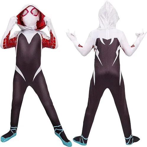 Vista 4 de Regalos de Navidad para niños, disfraz de superhéroe para niños, estilo 3D, overol de cosplay para regalo