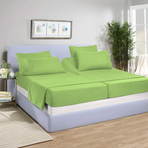 Vista 17 de Juego de sábanas divididas de 5 piezas de 800 hilos para cama ajustable (2 piezas, 1 sábana plana y 2 fundas de almohada) 100% algodón egipcio