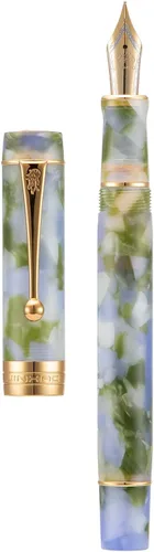 Vista 15 de Jinhao 100 - Pluma estilográfica de estilo clásico en celuloide, instrumento de escritura suave con punta #6, juego de pluma con convertidor