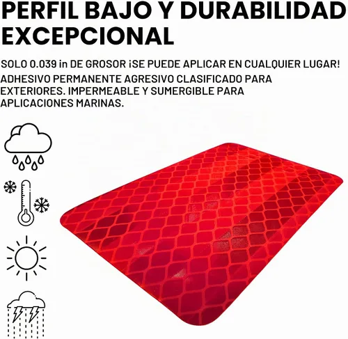 Vista 2 de All Star Truck Parts Reflector rectangular ámbar/rojo de 2 x 3 pulgadas de alta visibilidad, reflectante, de prisma adhesivo, DOT-SAE, resistente a