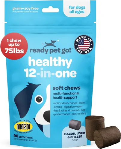 Vista 10 de Masticables para Alergias de Perros con Probióticos Masticables para Alergias Estacionales para Perros con Aceite de Salmón Salvaje de Alaska
