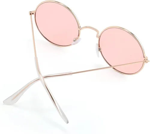 Vista 2 de FEISEDY Gafas de sol redondas retro color caramelo hippie círculo gafas punk B2305