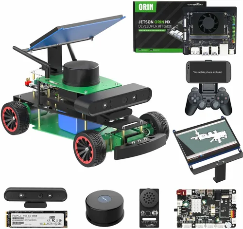 Vista 24 de Yahboom ROS2 Python Programación Robot Car con Jetson Nano Robot AI Voice Module, pantalla de 7 pulgadas, compatible con navegación SLAM Mapping Ult