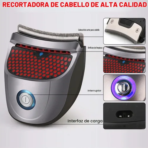 Vista 7 de Kit de corte de pelo de corte automático para hombres, kit de corte de pelo con 9 peines limitados, cortadora de pelo eléctrica inalámbrica