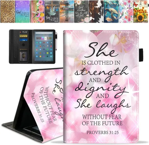 Vista 20 de Funda para tableta Amazon Fire Max 11 (11 pulgadas, 13ª generación, versión 2023) con ranura para tarjetas y apagado y encendido automático, funda