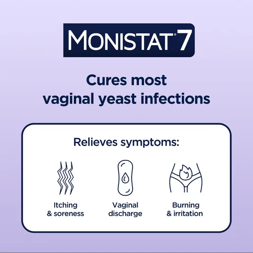 Vista 3 de Monistat 7 - Tratamiento para candidiasis de 7 días para mujeres, crema de miconazol (tubo de 45g) y 7 aplicadores, para el alivio de la picazón