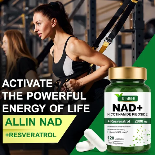 Vista 6 de TKTALKER Suplemento NAD de 2000 mg – 120 cápsulas True NAD & Resveratrol, NMN alternativo liposomal NAD+ para mujeres y hombres, apoya la salud