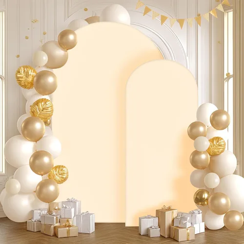 Vista 160 de Baby Blue Arch Backdrop Cover, 6FT Spandex Fitted Wedding Arch Stand Covers Round Top Chiara Backdrop Cover for Birthday Party Ceremony Banquet Azul