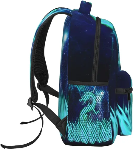 Vista 3 de Giwawa Cyan Dragon - Mochila para niños y niñas, con iluminación genial para 2, 3, 4, 5 y 6 grado, mochilas de animales de regreso a clases