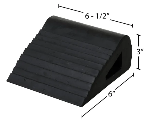 Vista 4 de Vestil RBW-3 Cuña triangular de goma industrial de 6-1/2 pulgadas x 6 pulgadas x 3 pulgadas, color negro