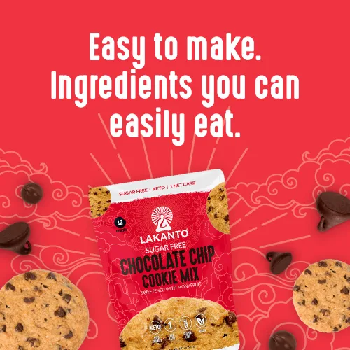 Vista 6 de Mezcla para galletas Lakanto sin azúcar con chispas de chocolate - Endulzada con edulcorante de fruta de monje, sin gluten, amigable con la dieta