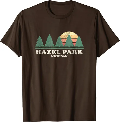 Vista 7 de Hazel Park MI - Camiseta vintage con diseño retro de los años 70, Azul / Patchwork, S