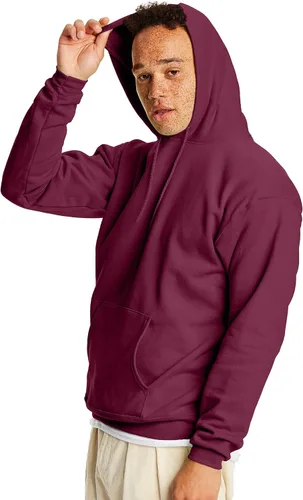 Vista 3 de Hanes - Sudadera para hombre con capucha de vellón EcoSmart de mezcla de algodón sin botones ni cremallera