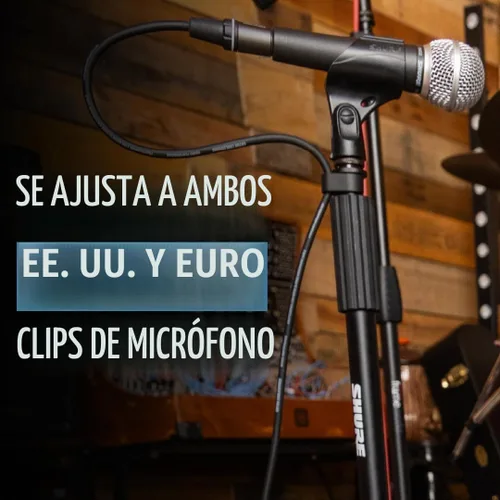Vista 3 de Shure by Gator - Soporte de micrófono de base redonda con embrague giratorio estándar de altura ajustable y base de 10 pulgadas; (SH-RBMICSTAND10)
