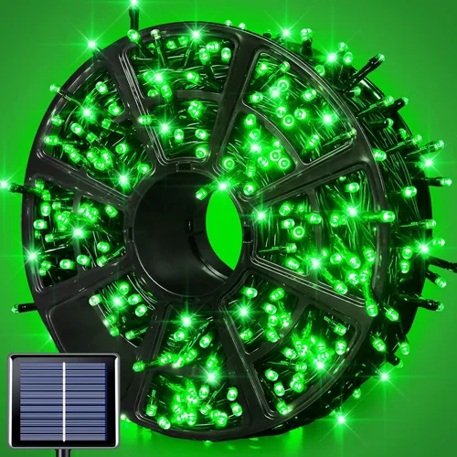 Vista 26 de JMEXSUSS - Paquete de 2, luces solares de Navidad cálidas y multicolor para exteriores, cada una con 100 LED, 10 metros, luces solares impermeables
