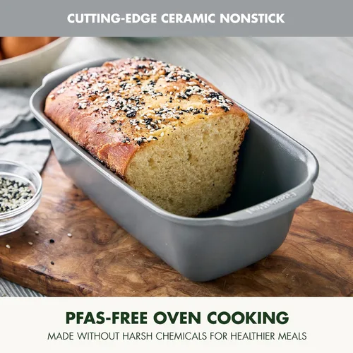 Vista 2 de GreenPan Premiere Ovenware - Molde antiadherente de cerámica saludable para pan de 1 libra, sin PFOA ni PFAS, utensilios para hornear resistentes a