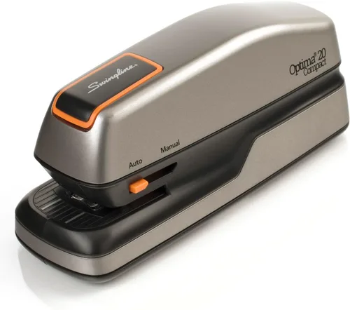 Vista 13 de Swingline Engrapadora eléctrica, capacidad para 20 hojas, Optima 20, sin atascos, automática o manual, enchufe o batería, plata (48208)