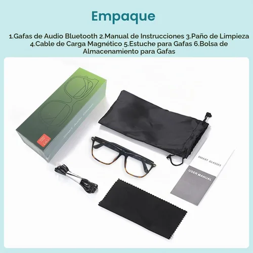 Vista 8 de Lentes inteligentes Bluetooth con altavoces, lentes de sol fotocromáticos Negro