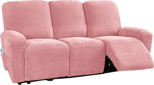 Vista 28 de vctops 4 fundas elásticas de felpilla de lujo para sillas reclinables, protector suave de muebles con parte inferior elástica para niños, gatos, Azul