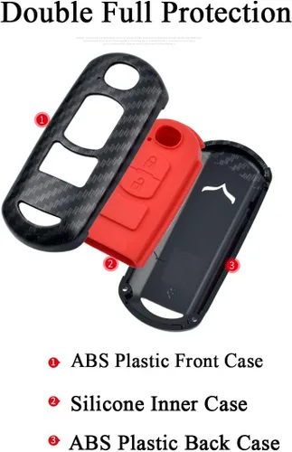 Vista 4 de SANRILY 1 funda de llavero ABS para Mazda CX-5 CX-3 2017 3 6 CX-7 CX-9 MX-5 Miata para Scion IA para Fiat 124 Spider para Toyota Yaris IA llavero
