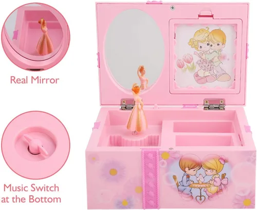 Vista 7 de Caja de música de juguete para niños, caja de música para niñas, caja de música de dibujos animados para princesas