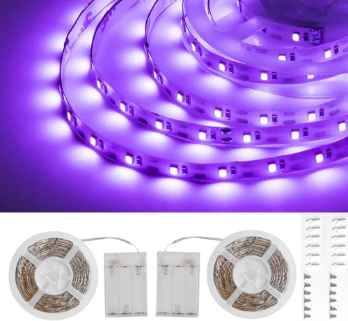 Vista 7 de Tira de luces negras de 20 pies, 360 LED, tira de luces LED, luces de cinta, accesorios de luz negra morada flexible de 12 V, cinta LED