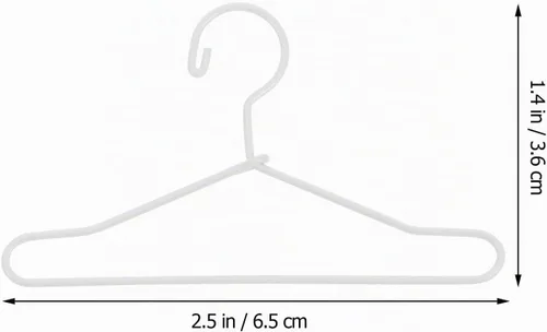 Vista 7 de 20 piezas de ropa para muñecas, colgador de metal para muñecas, ropa de muñeca, accesorios para ropa de muñeca, vestido de 2.25 pulgadas