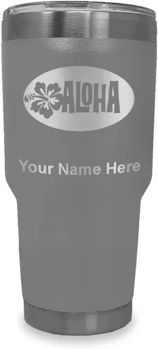 Vista 14 de LaserGram Taza aislada al vacío de 20 onzas, Aloha, grabado personalizado incluido (negro) Engraved Gift, Vacuum Insulated Stainless Steel, Laser