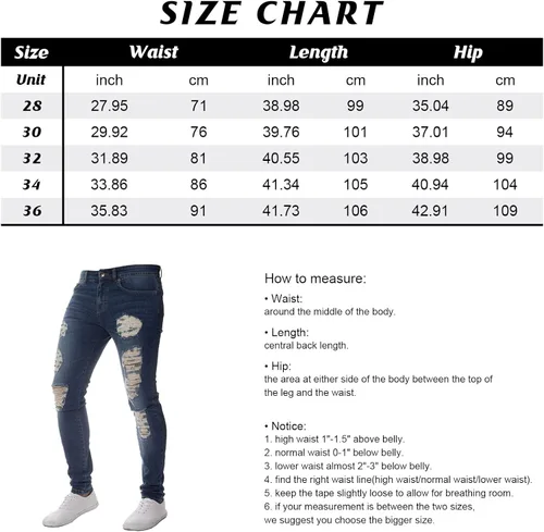 Vista 3 de chouyatou Pantalones de mezclilla largos con agujeros rasgados para hombre