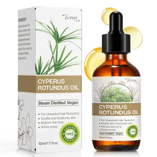 Aceite Cyperus Rotundus para depilación: reduce el crecimiento no deseado del cabello, ralentiza el nuevo crecimiento, calma la piel y encoge los
