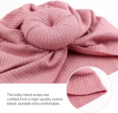 Vista 6 de DRESHOW BQUBO Baby Turban Hats Turban Bun Knot Baby Infant Beanie Baby Girl Soft Cute Toddler Cap