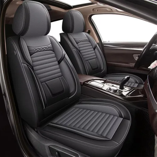 Vista 18 de Fundas de asiento delantero para Jeep Cherokee 2014-2023 2024 2025: Fundas de asiento de cuero transpirables e impermeables protector de asiento
