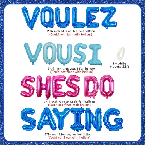 Vista 6 de Decoración de fiesta de despedida de soltera con temática de "Voulez Vous She's Saying I Do" con temática de Dancing Queen, globos de aluminio