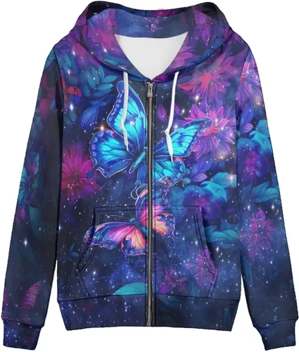 Vista 5 de Showudesigns Sudaderas con capucha y cremallera para mujer XS-5XL Un pollo
