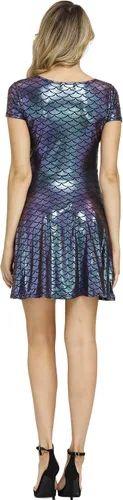 Vista 7 de Spadehill Vestidos de sirena brillantes de manga corta para mujer de Halloween