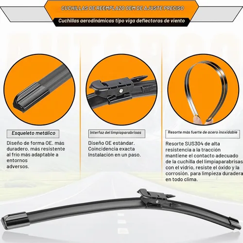 Vista 4 de AUTOBOO Repuesto de limpiaparabrisas para Ford Bronco 2021-2025