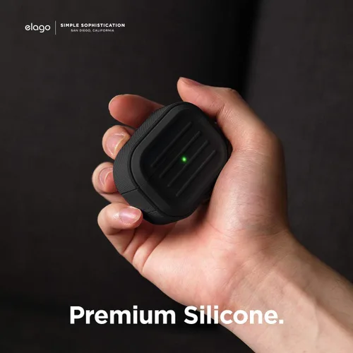 Vista 4 de Elago Armor - Funda para AirPods Pro Protección resistente contra caídas, resistente a los golpes, hecha de silicona duradera (negro)