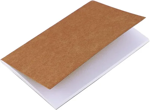 Vista 5 de Paquete de 24 libros en blanco sin forro, mini bolsillo de papel kraft marrón, tapa suave, sin rayas, para viajeros, estudiantes, libros
