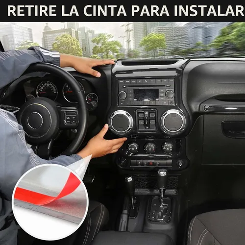 Vista 5 de RT-TCZ para Jeep JK Kit de Ajuste Interior Negro, Funda de Panel de Consola Central para Tablero para Jeep Wrangler JK JKU 2011-2017 Accesorios
