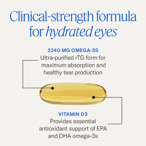 Vista 3 de De3 Dry Eye Ultra Pure rTG Omega 3 - Apoyo para Ojos Secos - 2400 mg EPA y DHA - Nuevo y Mejorado-Sin Eructos-3 por día porción, suministro de 1 mes