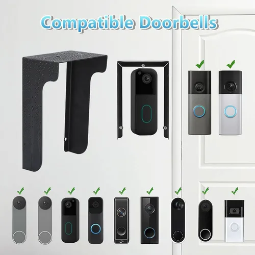 Vista 2 de Cubierta de metal para timbre de puerta compatible con timbre de batería con anillo, Plus, Pro (2026), parpadeo, Google Nest, Arlo/Eufy/AOSU, timbre