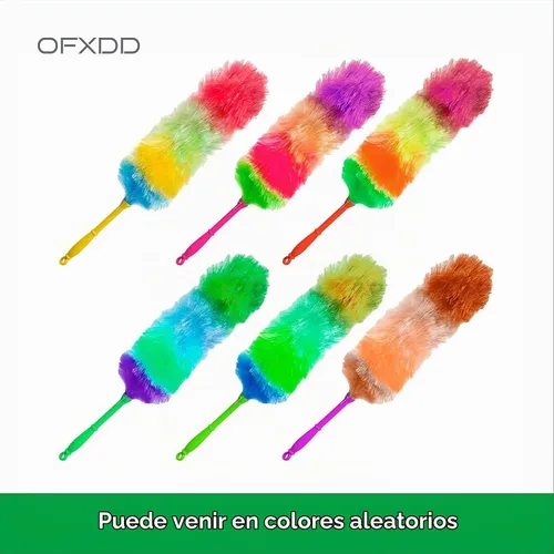 Vista 2 de Coloridos plumeros de cerdas duras estáticas para limpieza – Cepillo magnético resistente para el polvo para muebles – Limpieza antiestática