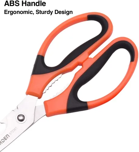 Vista 3 de Edward Tools Tijeras de utilidad resistentes – Cuchillas de acero inoxidable ultra afiladas de 0.079 in de grosor – Tijeras multiusos con abridor