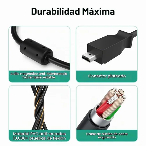 Vista 4 de UC-E6 Cable USB de repuesto para cámara de transferencia de fotos, cable compatible con Nikon CoolPix B500 DSLR cámara digital D3200 D7200 Coolpix