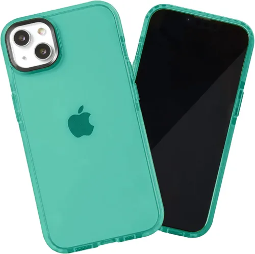 Vista 111 de SteepLab Funda de barrera para iPhone 13, protección de 360 grados que absorbe impactos con bisel elevado y colores llamativos (cielo azul brillante)
