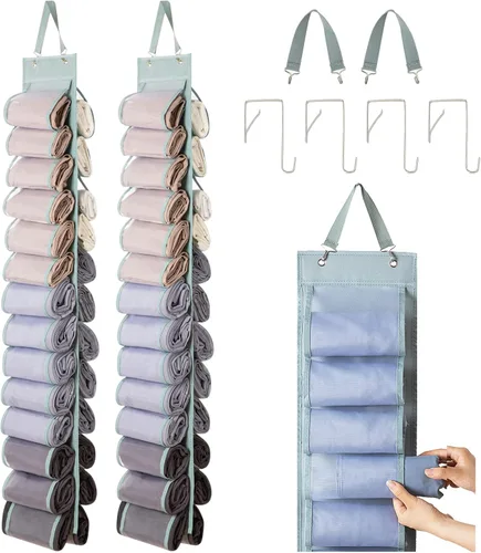 Vista 12 de DHSFKBE Organizador de Almacenamiento de Leggings, Organizador de Camisetas, Organizador Plegable Colgante para Armario, Organizador de Ropa