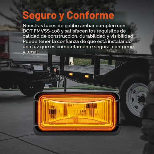 Vista 2 de TRUE MODS Luz de marcador LED ámbar de 2.5 pulgadas con bisel negro [DOT FMVSS 108] [SAE P2PC] [montaje superficial] [impermeable IP67] Luces