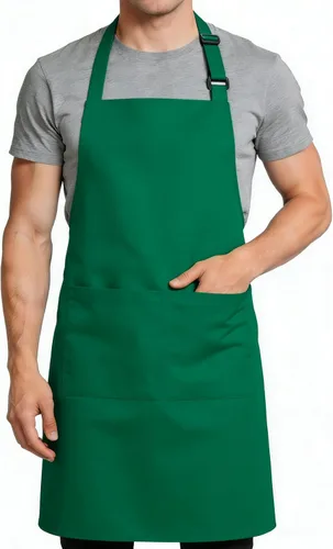 Vista 11 de Delantal de chef grande para hombres y mujeres, delantales de cocina con 2 bolsillos grandes, resistentes al agua y al aceite